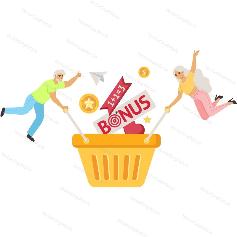 Attracting buyer with bonus vector icon isolated on white background