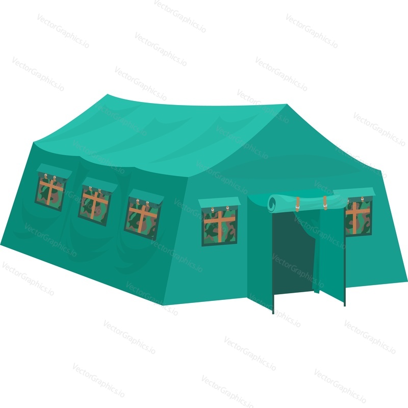 Military stan pavilion vektorové ikony izolovaných na bílém pozadí