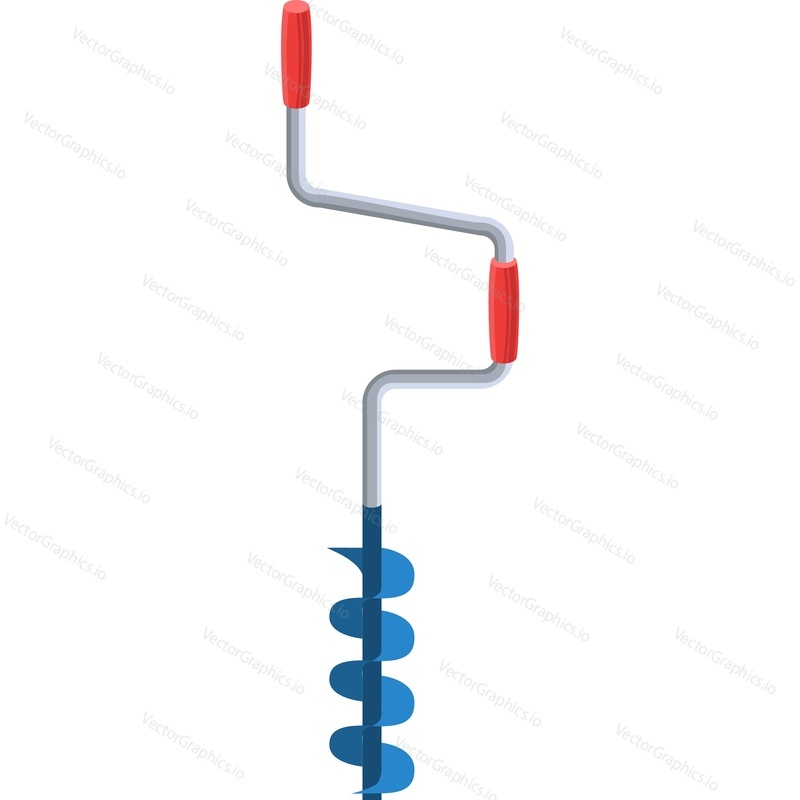 Had drill for ice hole breakage vector icon isolated on white background