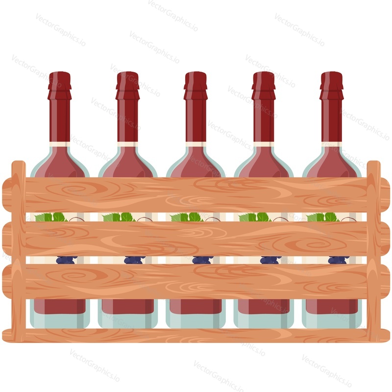 Wine crate vector icon isolated on white background