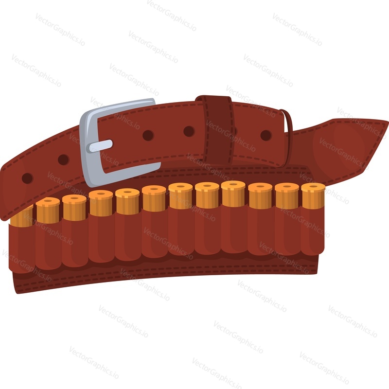 Ammo belt vector icon isolated on white background