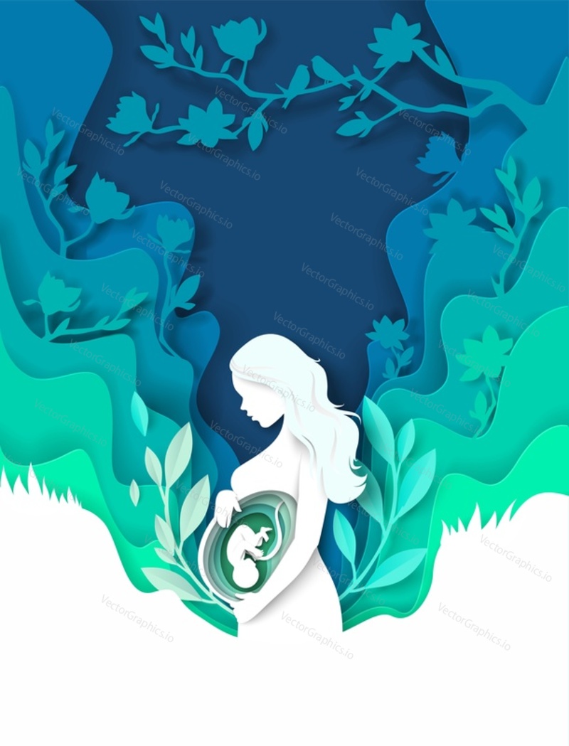 Pregnancy and health papercut origami