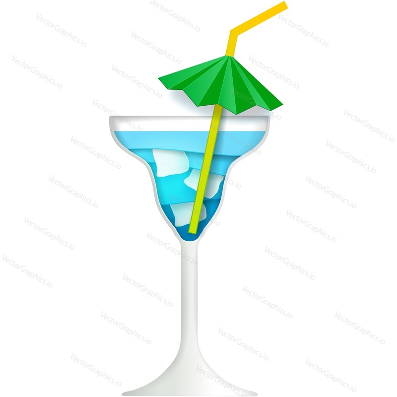 Вектор коктейля Blue curacao. Значок