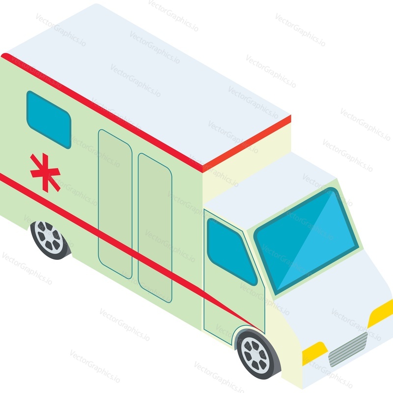 Ambulance car vector. Emergency van truck vehicle icon. Hospital paramedic transport isolated on white background