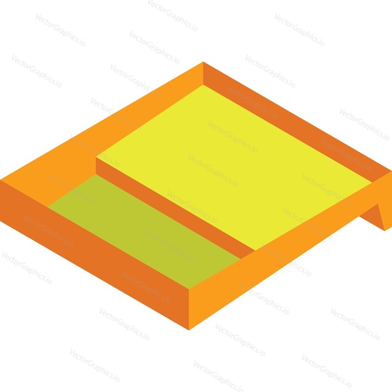 Paint tray vector icon. Plastic can isolated tool. Equipment for home interior work design