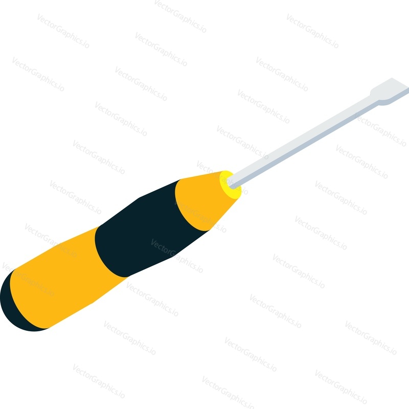 Screwdriver vector icon. Isolated hand tool object. Construction equipment, fix hardware