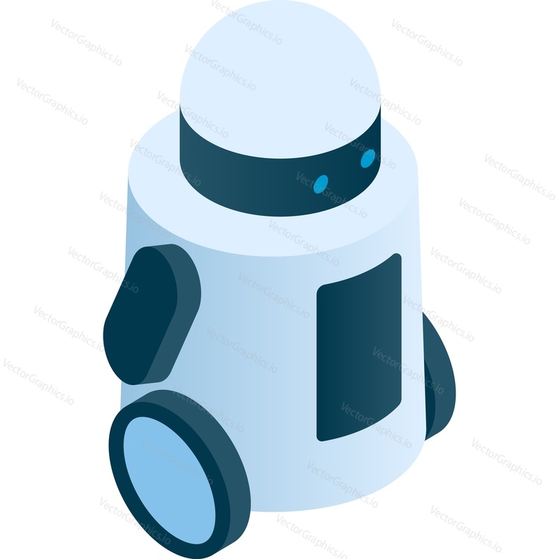 Futuristic robot droid icon. Vector cute character. Future technology and science
