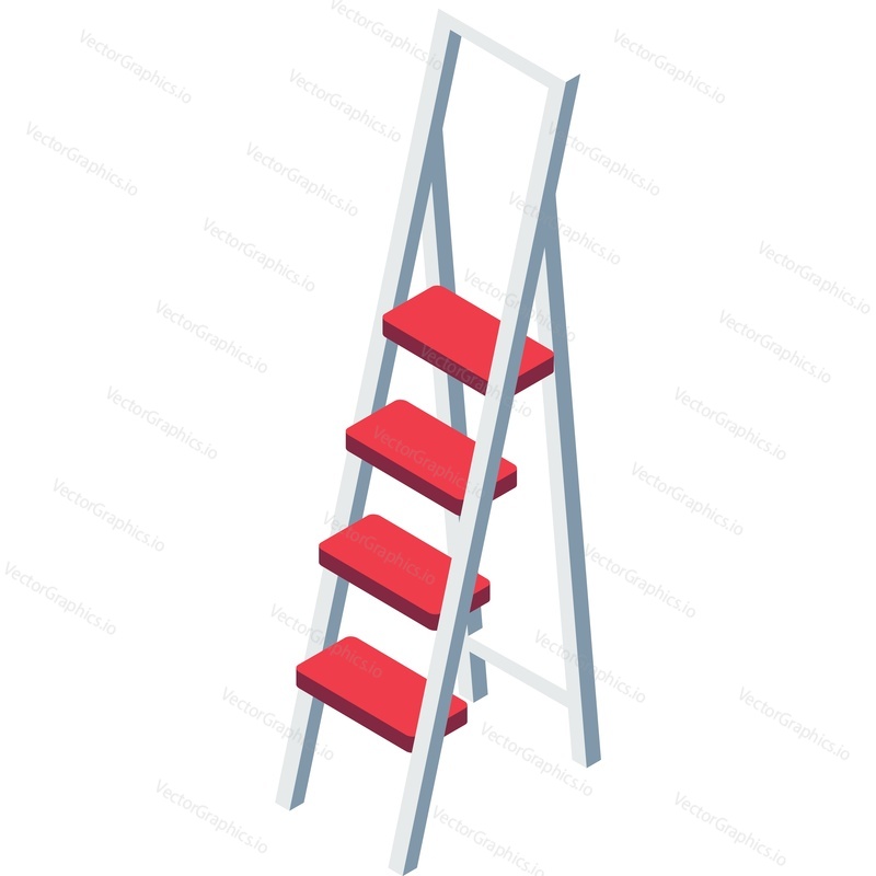 Step ladder icon vector isolated on white background. Stepladder for construction work, home repair, renovation and improvement