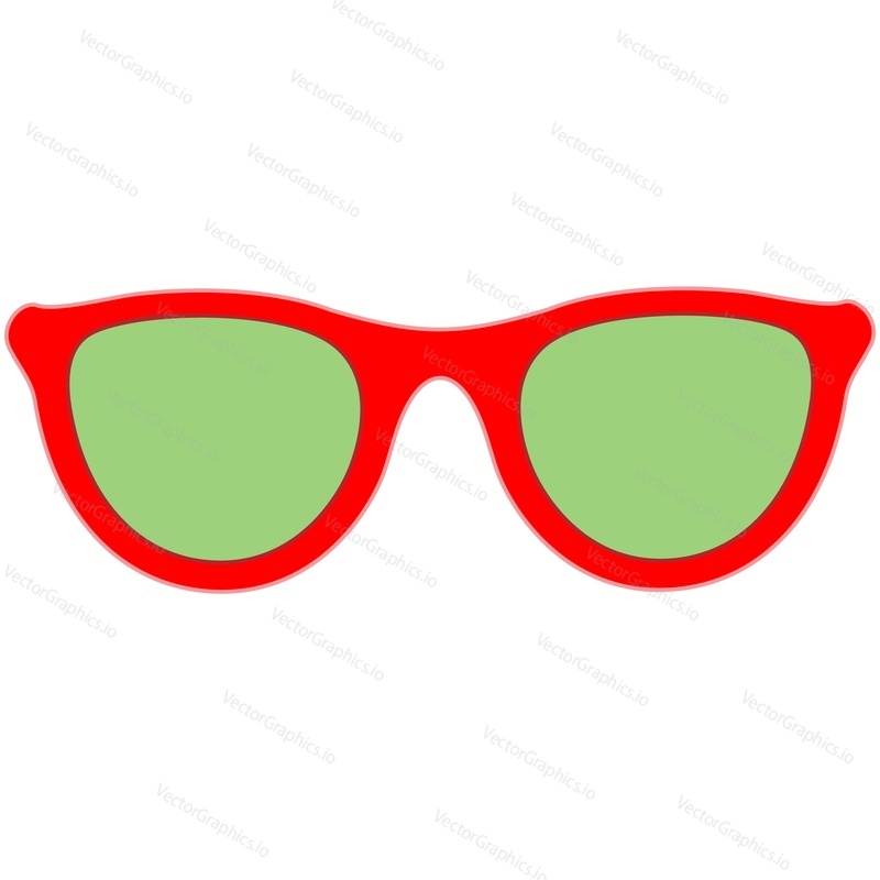 Sunglasses vector. Retro summer sun eye glasses isolated illustration. Beach eyewear icon on white background. Color fashion eyeglasses