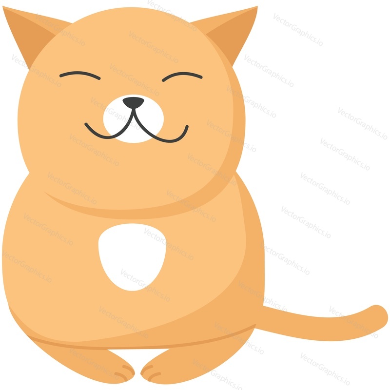 Cat vector illustration. Cartoon cute sleep character animal icon. Flat sleepy kitten. Tired funny napping pet isolated on white background