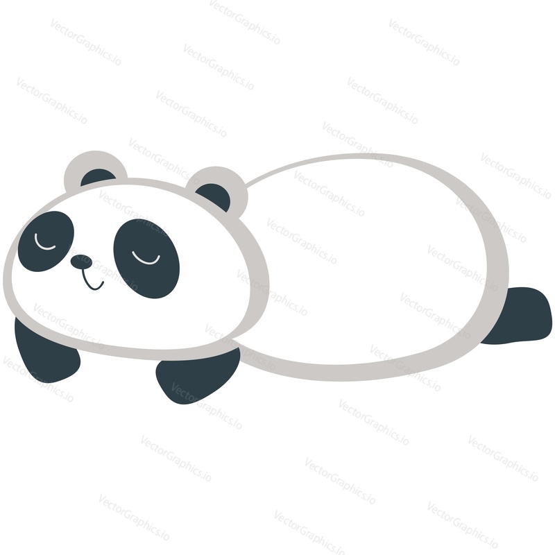 Panda sleep vector. Bear sleeping cartoon icon. Isolated lazy animal asleep illustration on white background