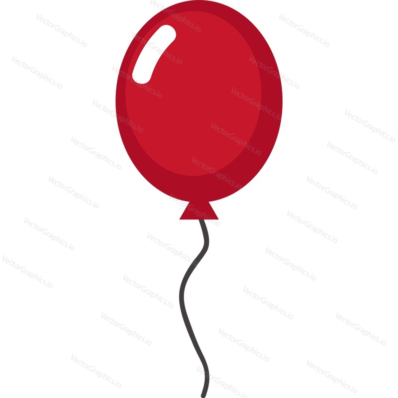 Vector red balloon. Birthday party and anniversary celebration icon. Gift design isolated on white background