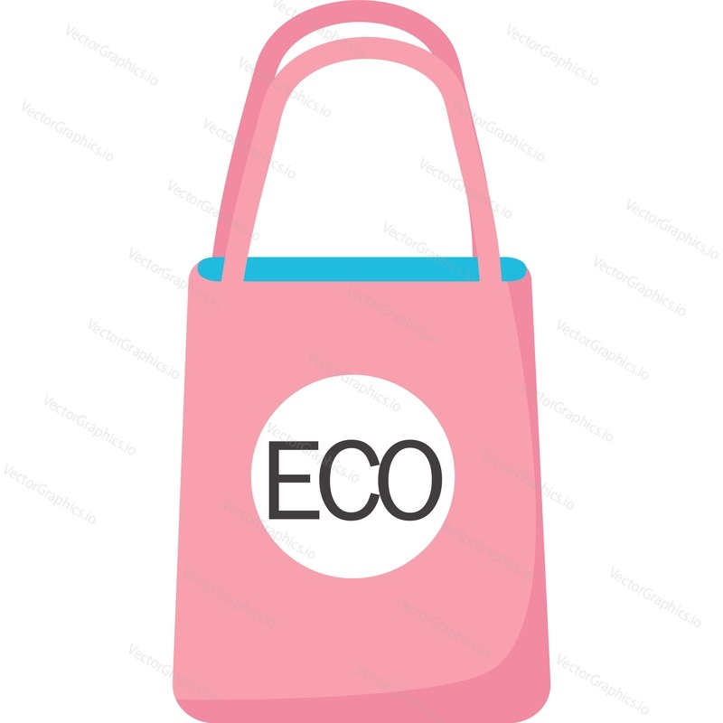 Eco bag vector icon. Fabric cotton cloth handbag with handle isolated on white background. Ecobag for shopping