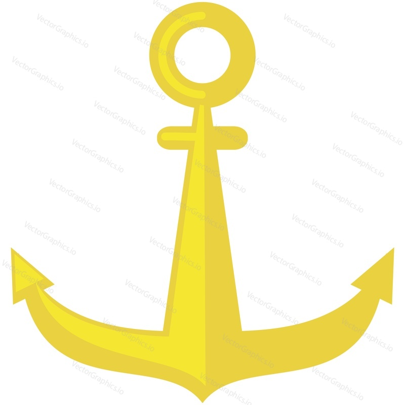 Cartoon anchor vector marine ship navy boat equipment icon. Nautical symbol, maritime sign game asset isolated on white background