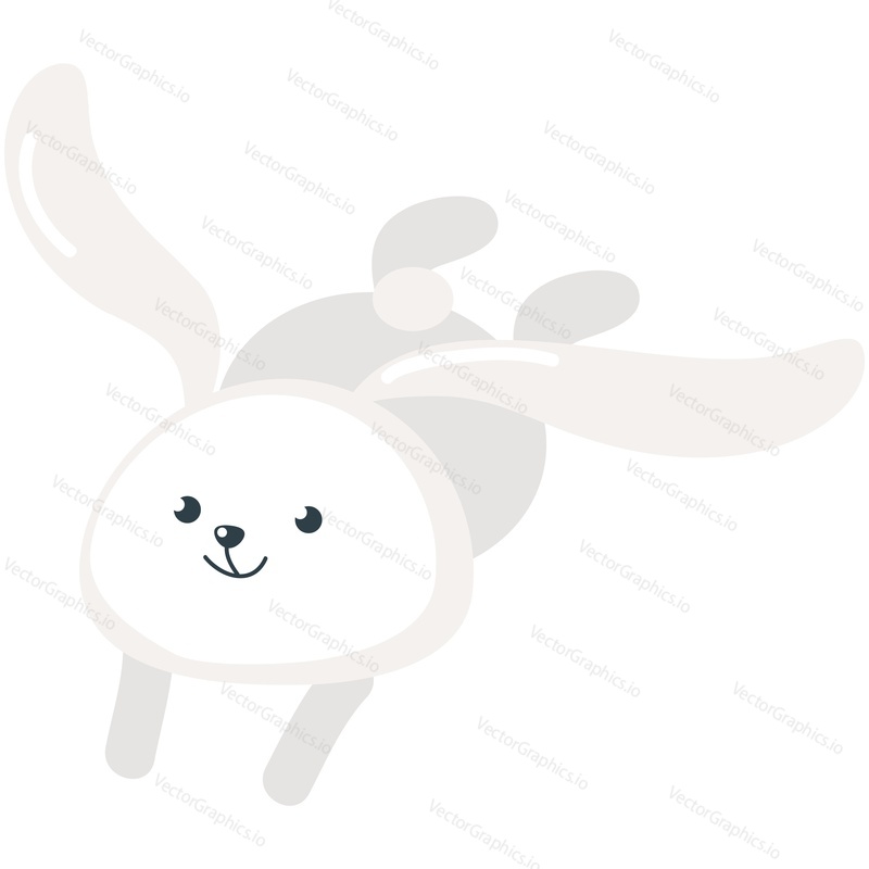 Funny bunny cute rabbit cartoon vector icon. Animal character illustration. White funny happy hare isolated doodle mascot