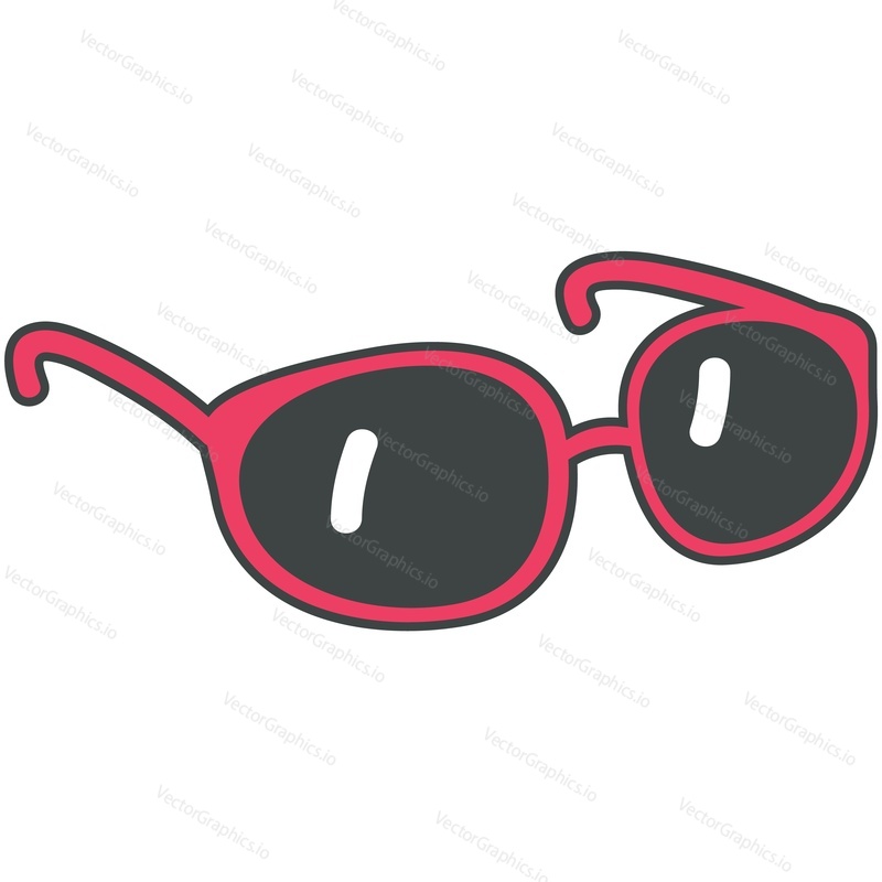 Cartoon sun glasses vector. Black spectacles icon isolated flat illustration. Beach fashion eye wear accessory on white background
