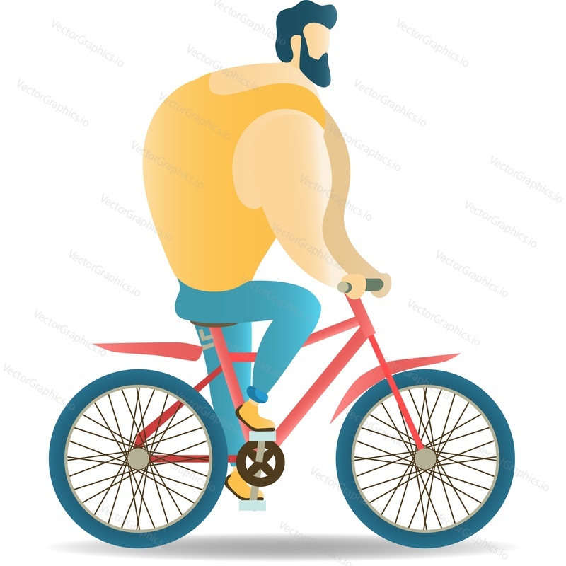 Man riding bicycle icon. Vector bike rider isolated on white background. People using eco-friendly transport