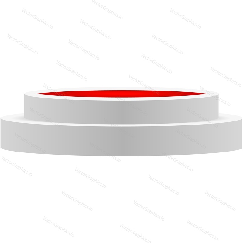 3d stage with stair isolated vector icon on white background. Scene with staircase, stairway platform structure