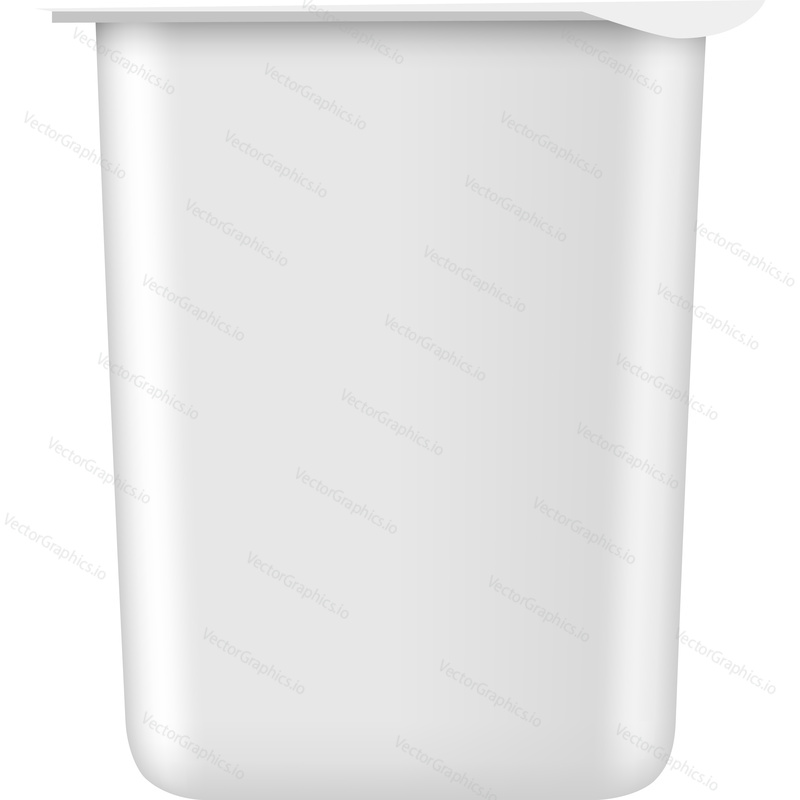 Jogurt balení maketa vektorové ikony. Prázdné balení kontejner šablony izolovaných na bílém pozadí. Branding a balení realistický design