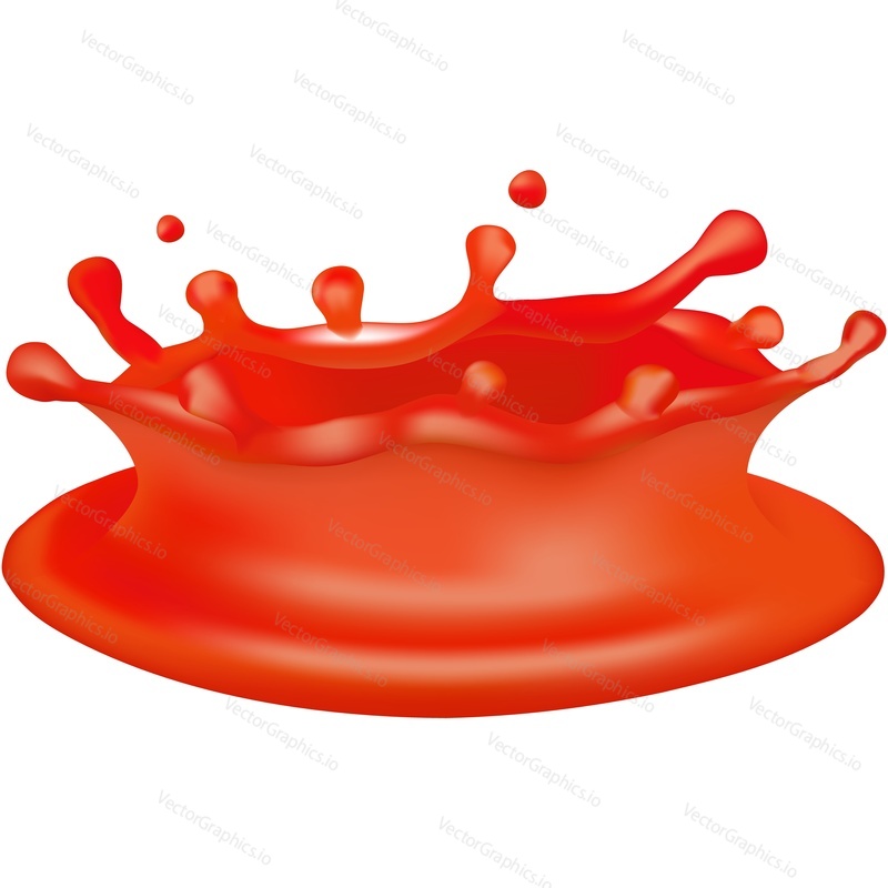 Tomato juice splash vektorové ikony. Balíček design element izolovaných na bílém pozadí