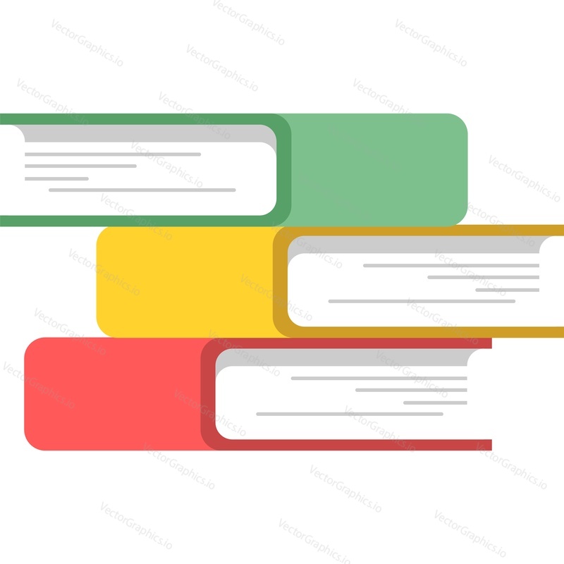 Book stack vector. School library textbook pile for study isolated icon on white background