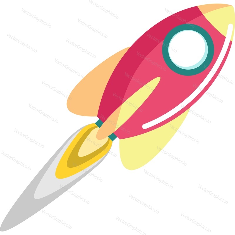 Raketový vektor. Ikona spuštění. Space launch design. Obchodní projekt nebo technologické inovace start up izolovaných na bílém pozadí
